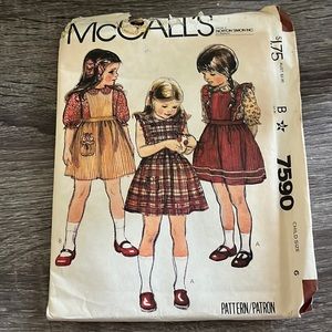 McCall's UNCUT Children's Sundress Or Jumper Blouse Toy pattern #7590